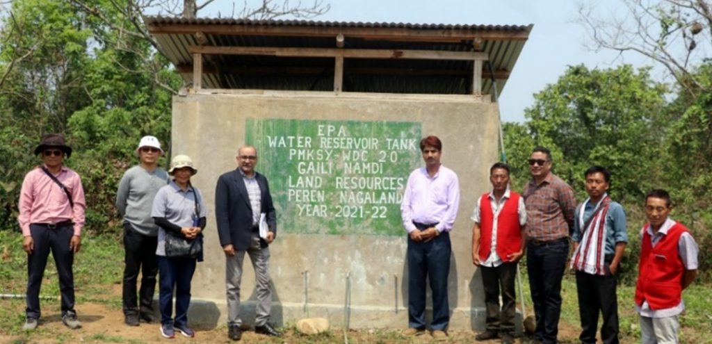 DDG, DoLR Shri. Rajesh Bhatia and his associate inspecting EPA work at Gaili Namdi, Peren district