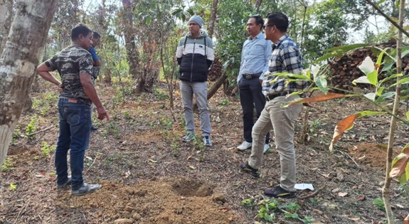 Shri. Jayanta Ghosh, Dy. Director (Ext.), Coffee Board, Jorhat with Jt. Director and DPO, Land Resources visiting coffee plantation at Zunheboto